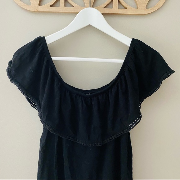 Old Navy Off The Shoulder Top Black Sz Small - Picture 2 of 8